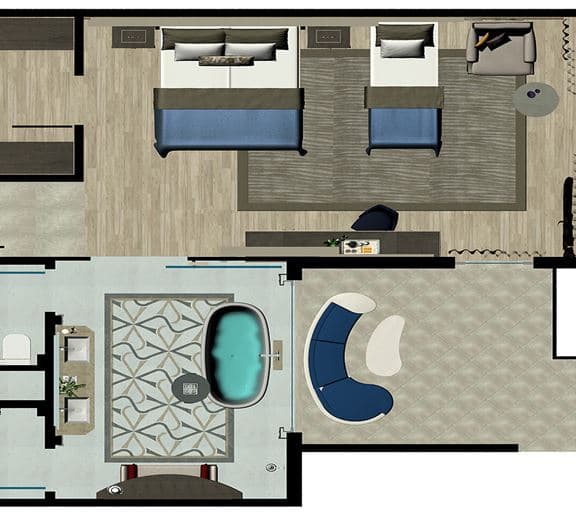 Deluxe Pool Room Kambariai